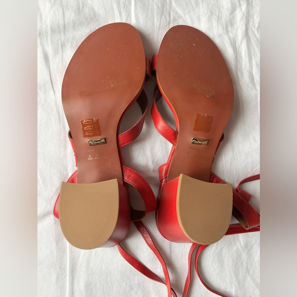 Red ankle strap sandals - Picture 4 of 5